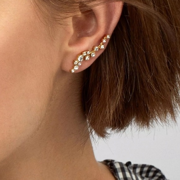 NEW Baublebar Farah Rhinestone Ear Crawler Earrings - Picture 1 of 4